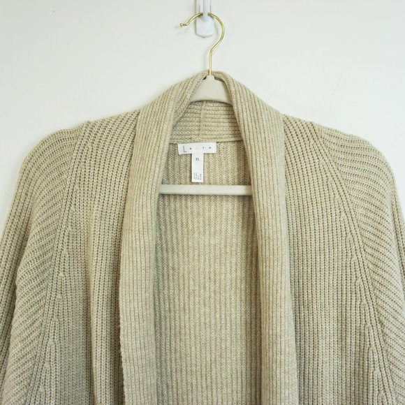 NEW Leith Dolman Sleeve Long Cardigan Oatmeal XS - Picture 7 of 9